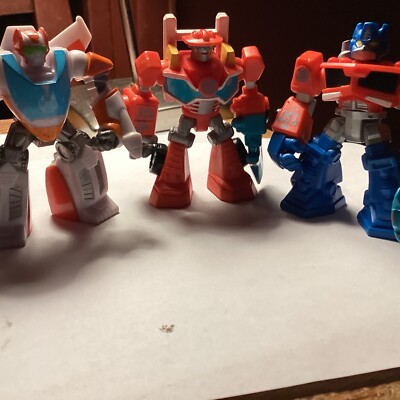 three playskool transformers  4 inches tall