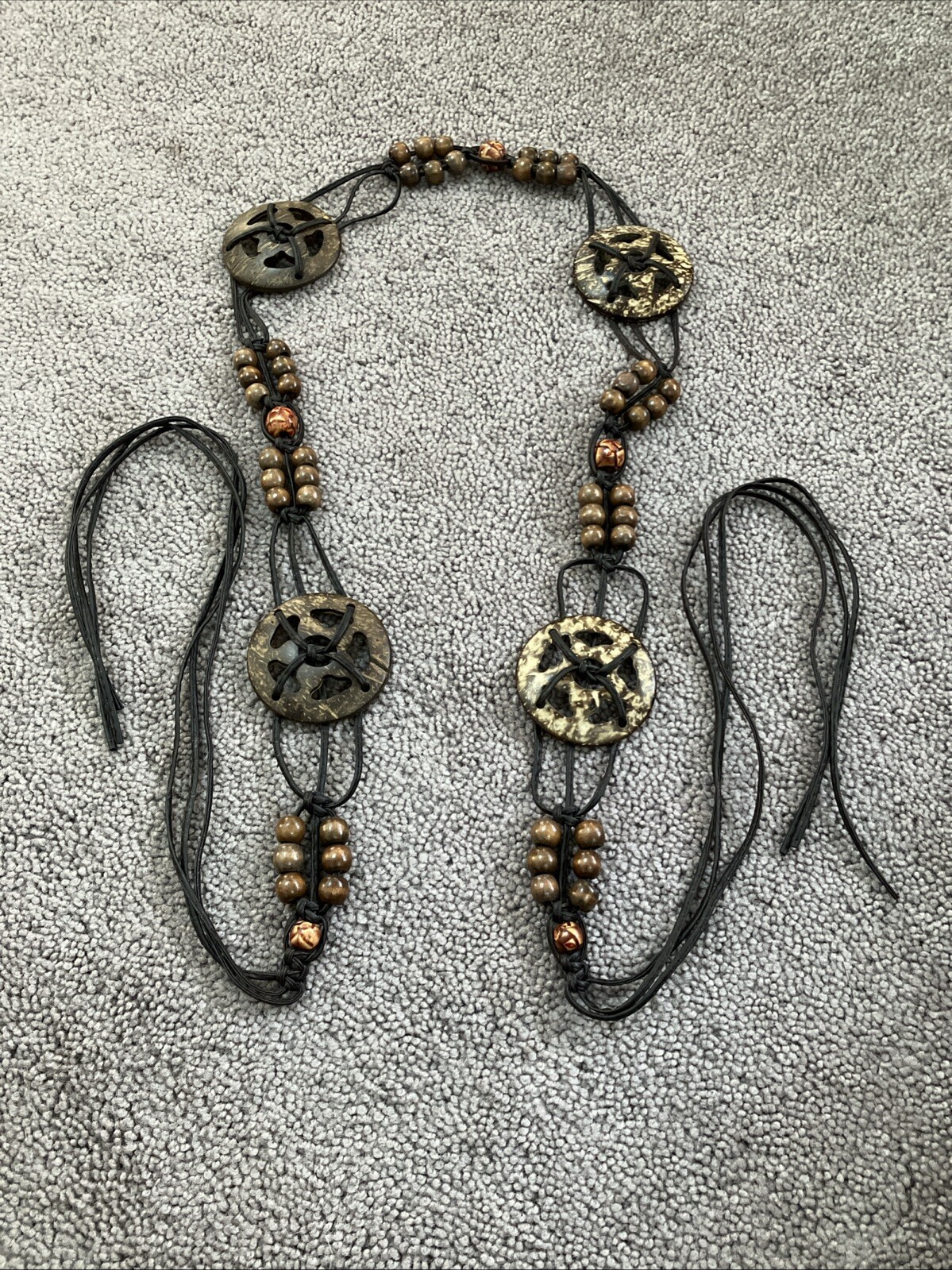WOMAN’S UNIQUE BOHO MACRAMÉ/CIRCLE COCONUT SHELL … - image 11