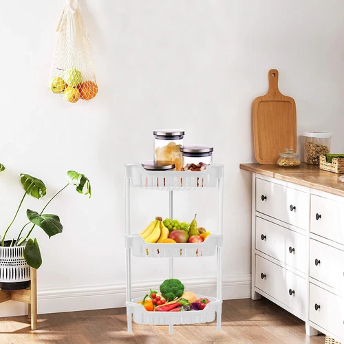 3 Tier Corner Storage Shower Rack Shelf Organiser Kitchen Bathroom Caddy - WHITE - Picture 6 of 11