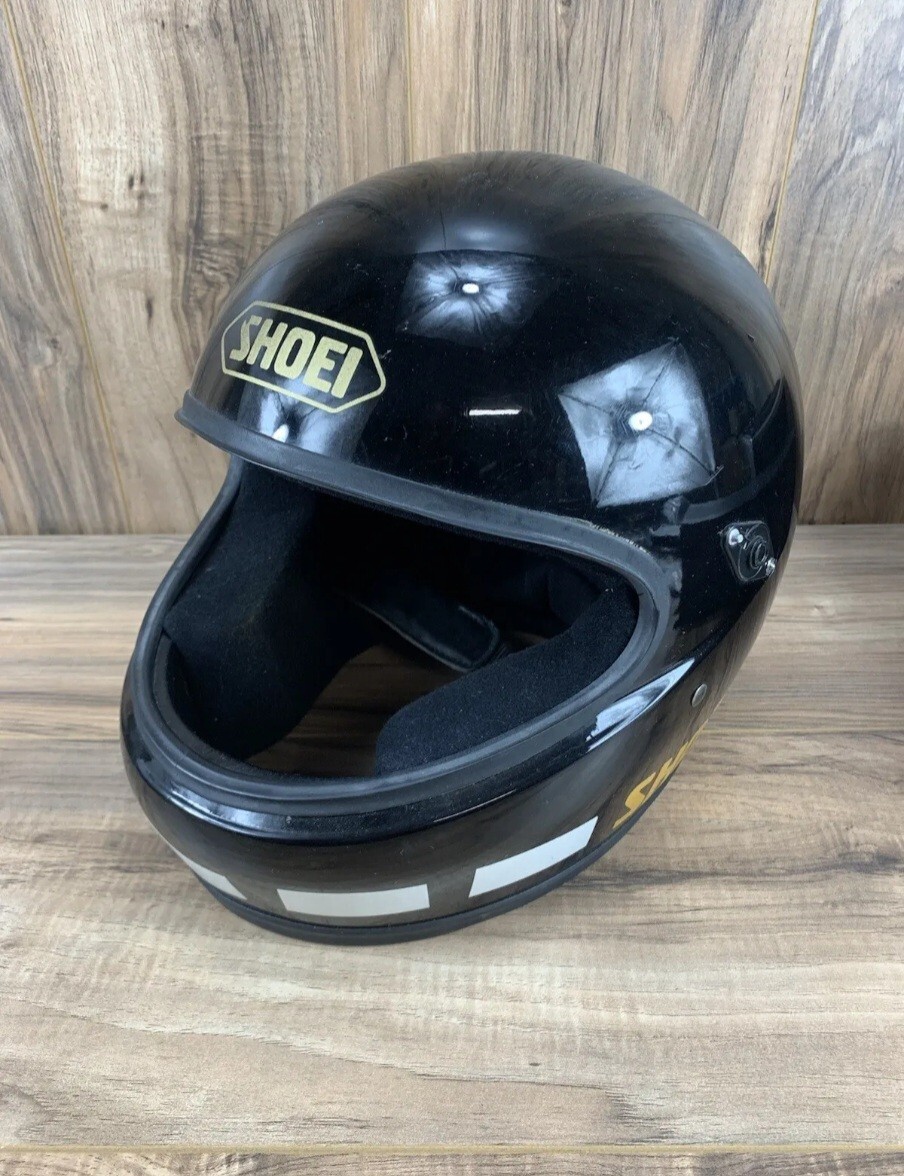 アンティーク雑貨 DUNS HELMET 1980s 1990s BLACK 🔥🚨Vintage 1980 SHOEI Black Snell ER-5 Motorcycle Helmet Small No