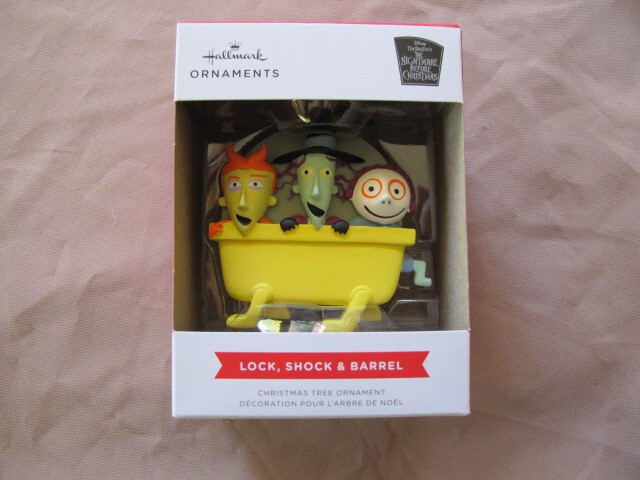 HALLMARK LOCK, SHOCK AND BARREL NIGHTMARE BEFORE CHRISTMAS ORNAMENT -  NEW