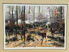 BATTLE OF SHILOH PITTSBURG ORIGINAL CIVIL WAR LITHOGRAPH L. PRANG 1888 BOSTON