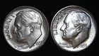 1955  1956-P  10C Roosevelt Dime (2  Coins) BU 90% Silver 26ctt0111-4