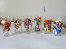 1978 Lot Of 6 Pepsi Collector Series Superhero Drinking Glasses DC Comics