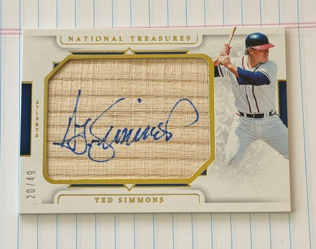 2024 National Treasures - Ted Simmons - Legendary Jumbo Lumber Auto #/49