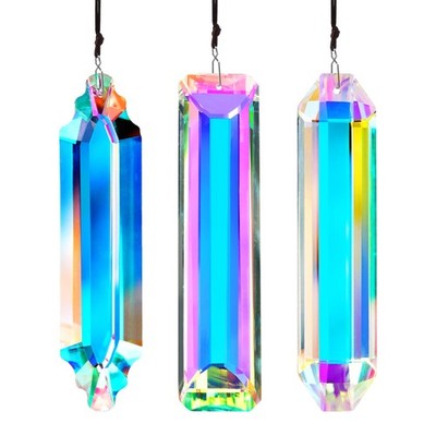 3PCS Crystal Suncatcher Prism for Window,120mm/5'' 120mm, Ab Colored