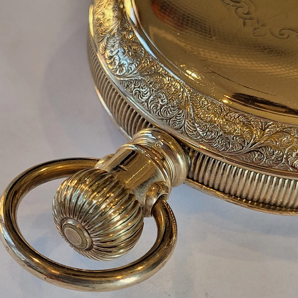 Q42 BEAUTIFUL BIG 18s WALTHAM 21j CRESCENT St MODEL 1892 GOLD FILLED HUNTER! - Image 4 of 4