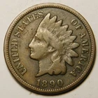 1890 Indian Head Cent Penny VG-F  "Actual Coin Pictured- Not Cleaned"
