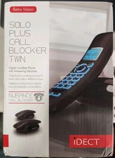 iDECT Solo Plus Twin Cordless Phones w/ Answering Machine Call Blocker Open Box
