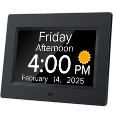 Digital Alarm Clock with Date and Day of Week for Dementia Seniors, Voice Ann...