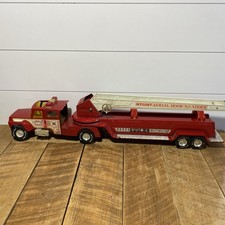 Vintage NYLINT Fire Dept Truck Aerial Hook-N-Ladder No 2 USA 34" Used Condition
