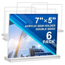 Acrylic Sign Holder 7x5,6 Pack Clear Sign Holder Double Horizontal 6 Pack 7x5