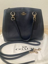 Coach Shoulder Bag Excellent Navy Leather Crossbody 2way Purse Womens Japan
