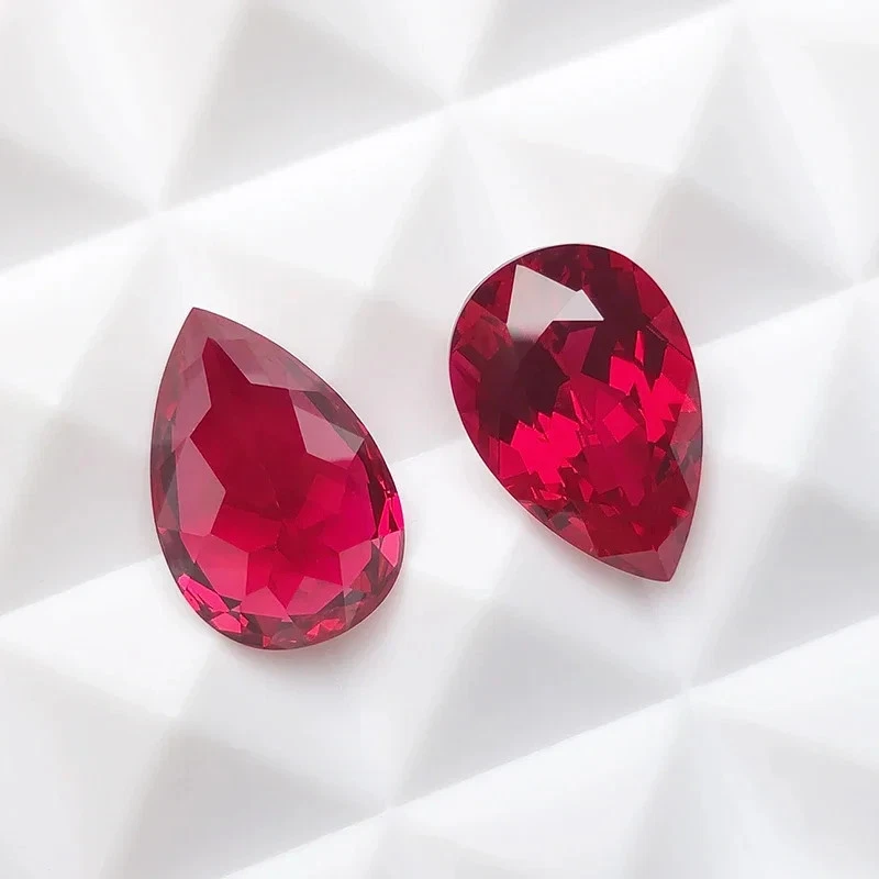 Pigeon Blood Lab Grown Ruby Gemstone Pear Cut AGL Certificate Wholesale Price - Image 3 of 4