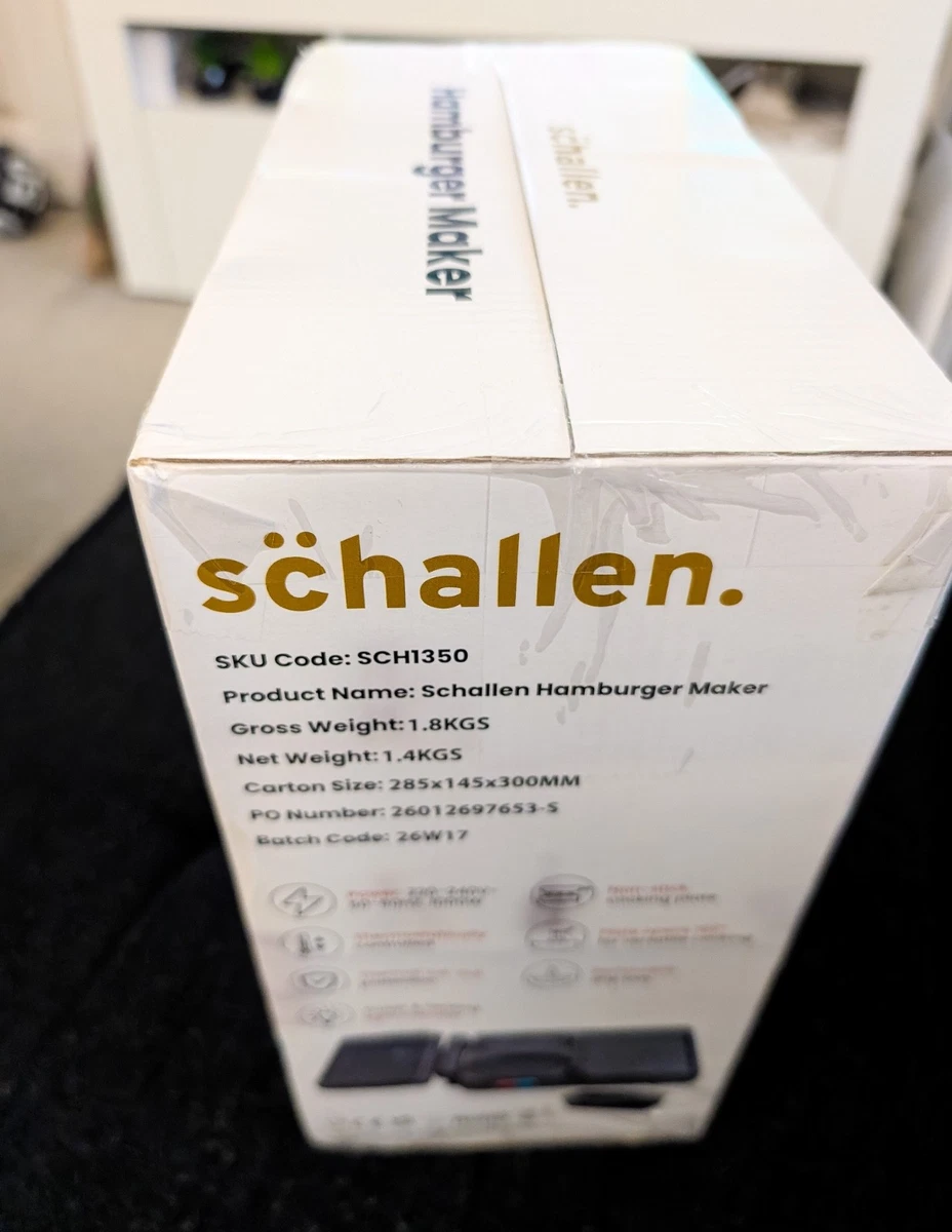 Prensa de parrilla de hamburguesa doble Schallen 1000W antiadherente 180 placa caliente abierta SCH1350
