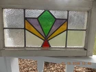 796 Transom Type English Leaded Stained-Glass Window 23 1/2" X 13" 0 S&H Added