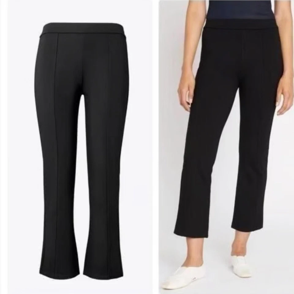 Pantalones Cortos Tory Burch Sutiles Kick Acampanados Elastizados Tejido tiro Medio Talla Grande Foto 3 de 4