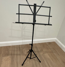 Foldable Metal Black Sheet Music Stand, Height-Adjustable Tripod Holder with Bag