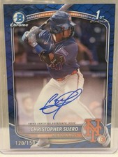 2025 Bowman Chrome Prospects Christopher Suero Blue Reptilian Auto /150