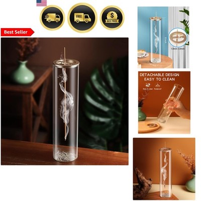 Incense Holder for Sticks Modern Ash-Proof Burner with Glass Catcher for Home...