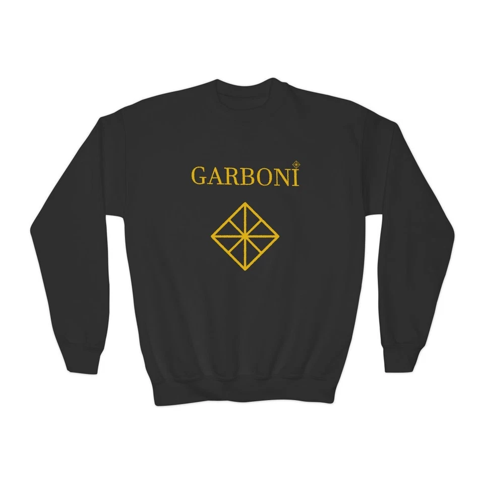 GOLD GARBONI GILDAN BOY'S Long Sleeve Sweatshirt BLACK/WHITE - Image 2 of 4