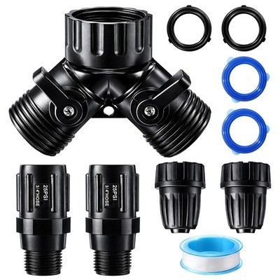 6 Pcs Drip Irrigation Kit, Included 2 Way Y Water Splitter Connector, 2 Pcs 25 P