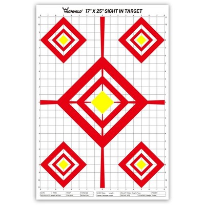 Highwild Sight in Shooting Range Paper Target - 17X25 Inches - Suitable for Hand