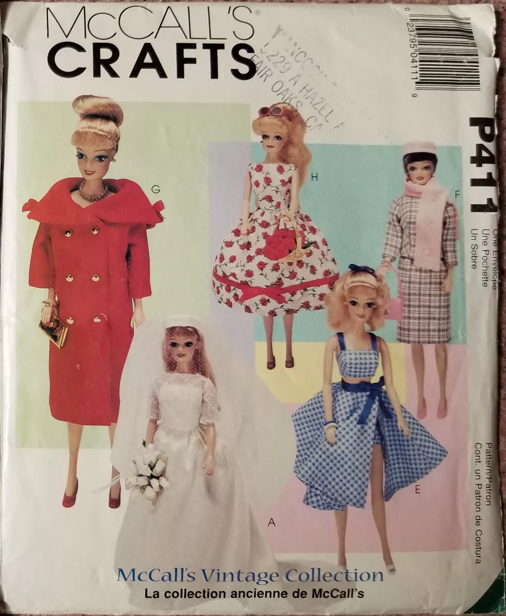 Barbie & Ken Doll Clothes, Mccall's 2580, 11-1/2 to 12 Fashion Dolls 