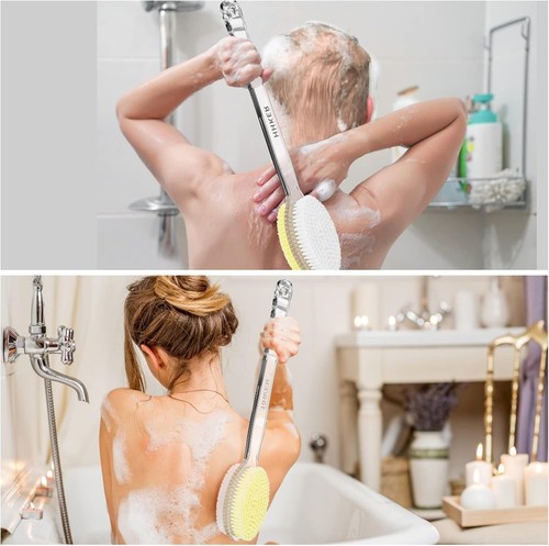 Shower Brush with Long Handle, Soft Nylon Body Brush, Back Scrubber for Showe... - Bild 7 von 8