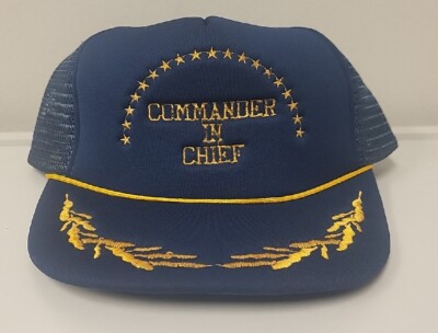 Vintage Commander In Chief Hat Rope Mesh SnapBack Trucker  display picture 1