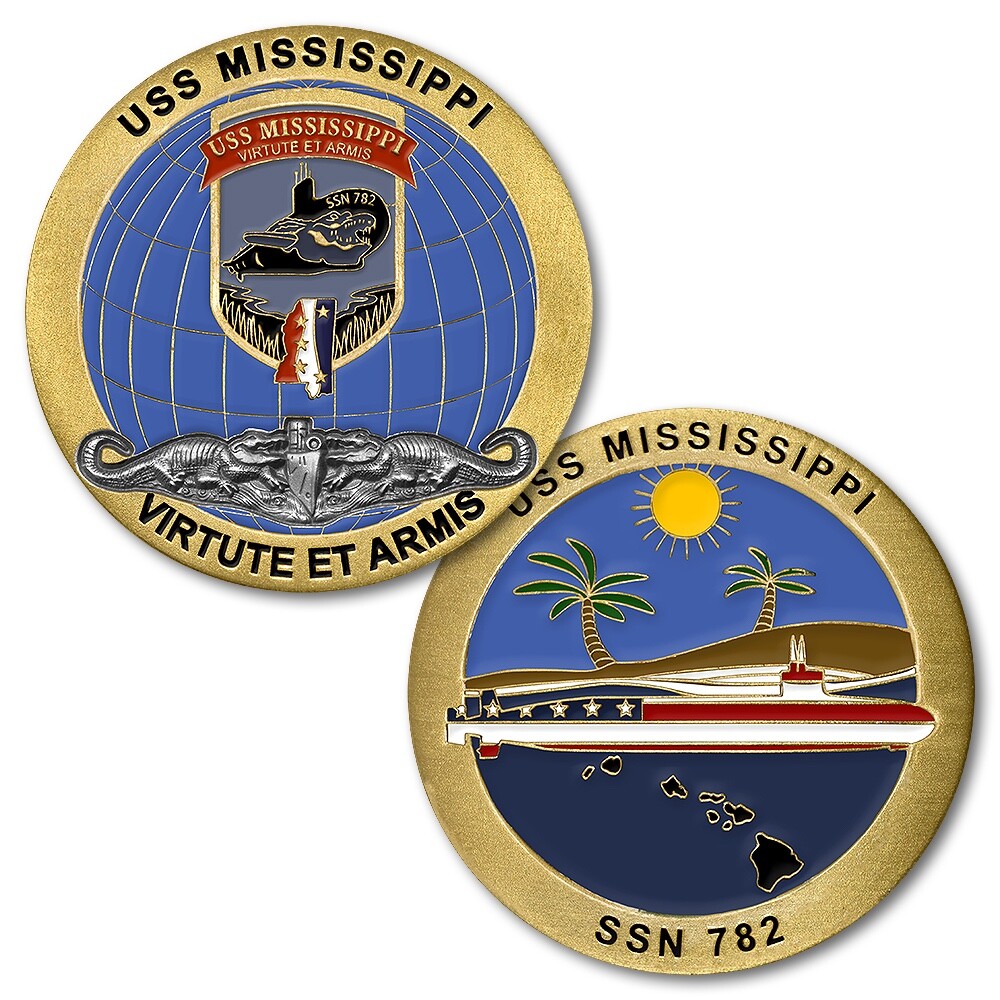USS Mississippi SSN 782 Navy Challenge Coin-image