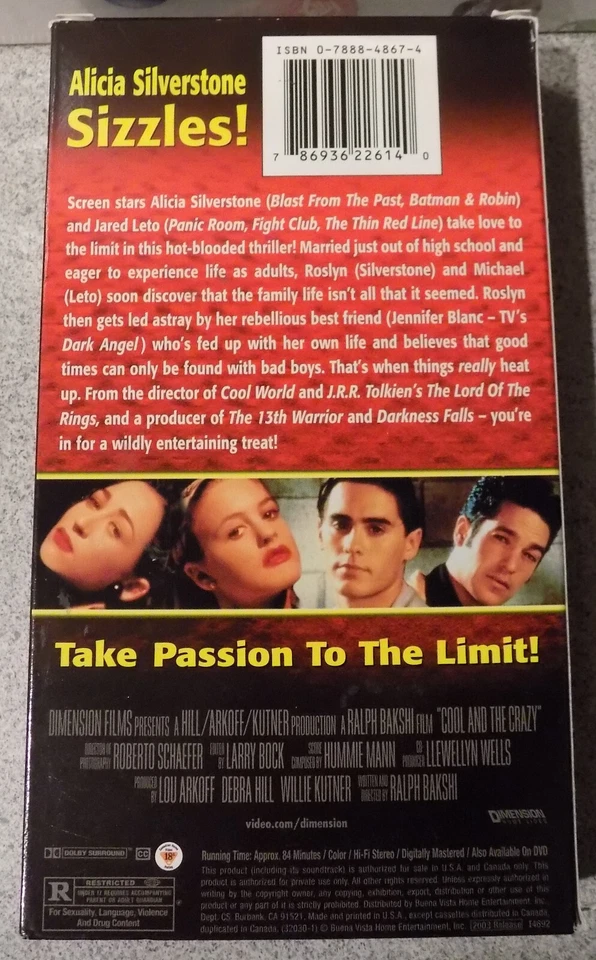Cool and the Crazy - HTF VHS - Alicia Silverstone - Jared Leto - Image 2 of 3