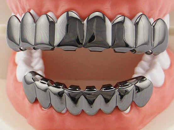 Grillz Teeth Dental Grills 18K Rose Gold/Silver Plated 8 Top & Bottom Mold Kit - Image 4 of 4