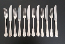 WMF 3200 Barock 6 Personen 800er Silber Halbmond Krone Menübesteck 12 teilig