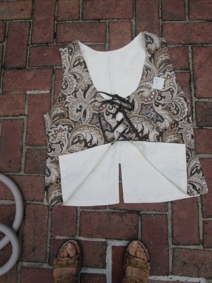 REENACTOR 18TH C COLONIAL REV WAR CHALECO INGLÉS PAISLEY GRANDE WILLIAMSBURG Foto 4 de 4