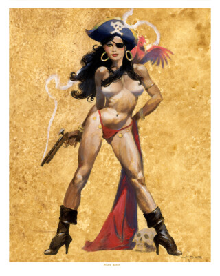 THE PIRATE QUEEN! Oceanic Tiki Exotica Mike Hoffman Art Print SIGNED!