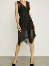 NEW BCBGMaxAzria Asymmetrical Lace Black Dress 228 Size M