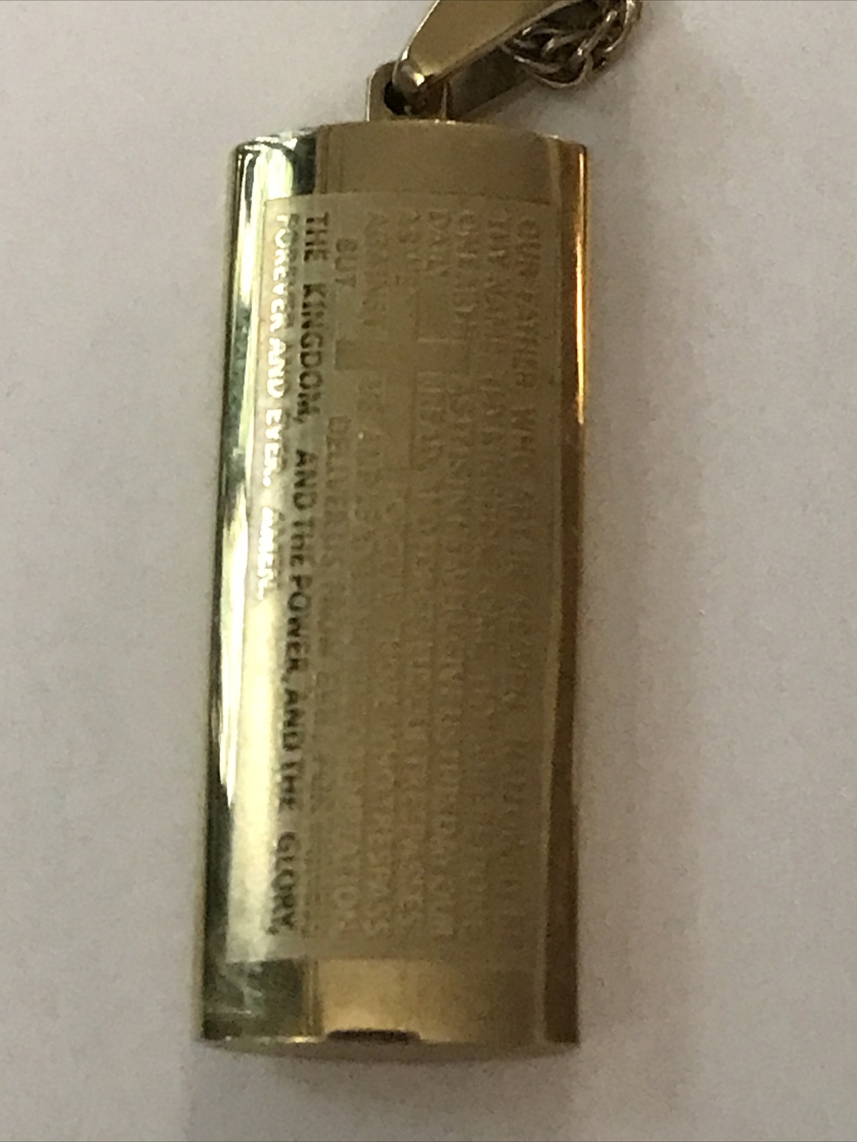 Stainless Steel Spanish Lord's Prayer Cross Pendant C… Gem