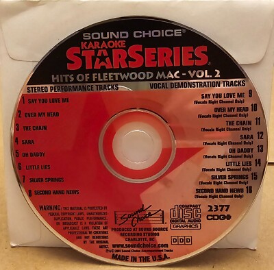 SC2377 FLEETWOOD MAC       SOUND CHOICE KARAOKE  LOT SH 