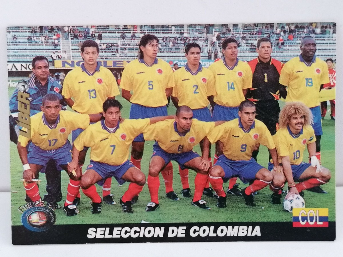 FRANCE 98 Card #73 TEAM COLOMBIA Pibe Valderrama, 1998 FIFA WORLD