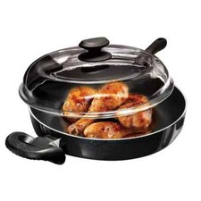 Freidora de pollo antiadherente Ecolution Artistry de 11 pulgadas + vidrio de cúpula alta ajuste iluminado 8 lb