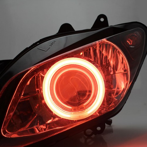 For Yamaha YZF R1 2000 2001 Motorcycle Red Angel Eye HID Headlight Assembly 35W - Picture 7 of 15