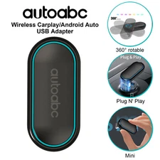 2in1 Box Plug N' Play 360° Wireless Mini Carplay/Android Auto  Adapter Dongle