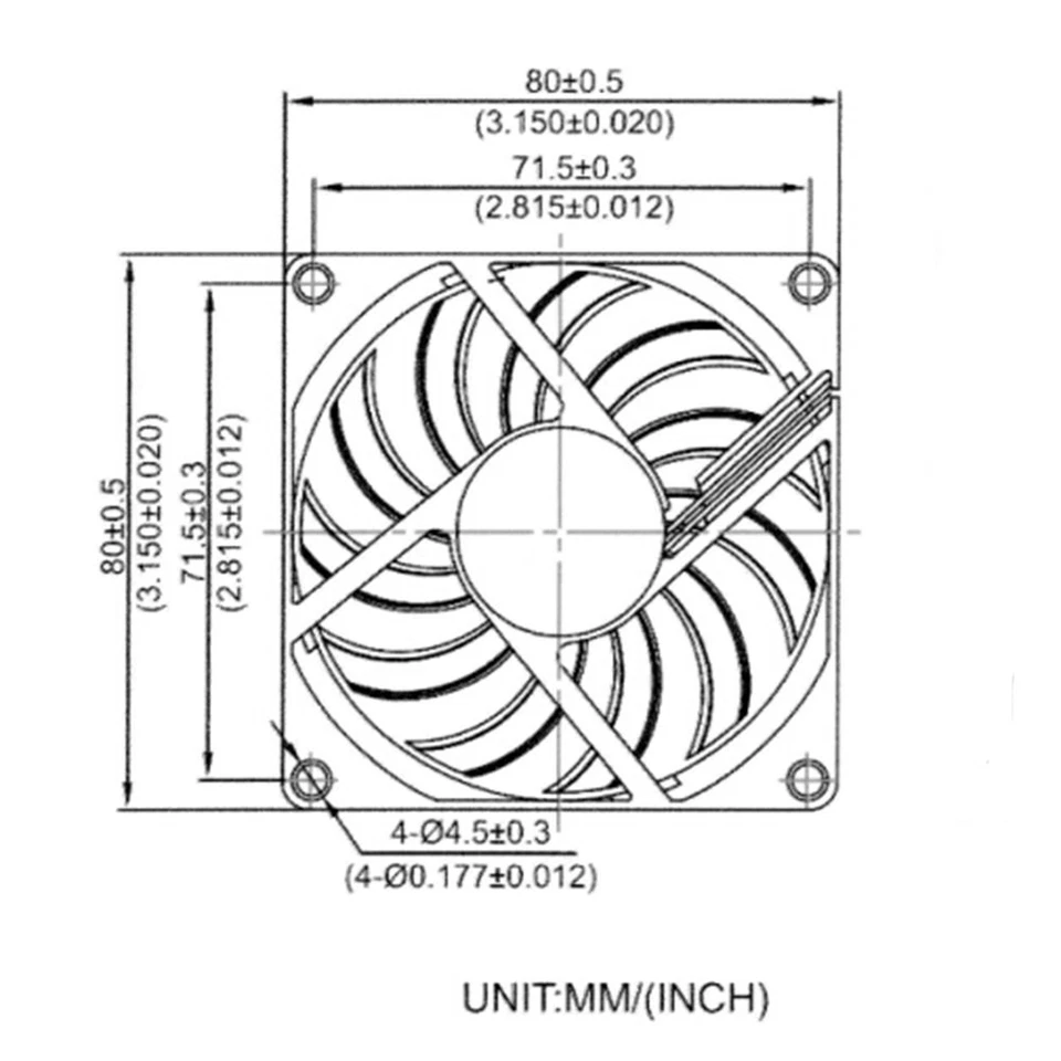 80x80mm DC 5V 2Pin Brushless Quiet PC Computer Cooler Cooling Fan Case Fan - Image 2 of 2