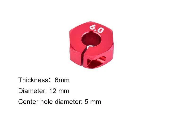 4x 6mm Wheel Hex 12mm Drive+Pins & Amp für Schrauben HSP HPI Tamiya 1:10 RC Car - Bild 4 von 4