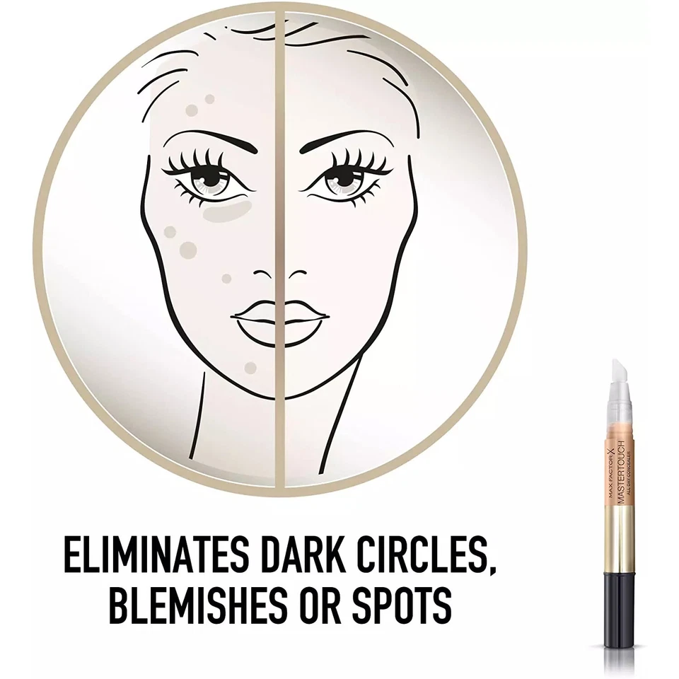 MAX FACTOR Mastertouch All Day Under Eye Concealer 10ml - 309 Beige *PACK OF 2* - Image 4 of 4