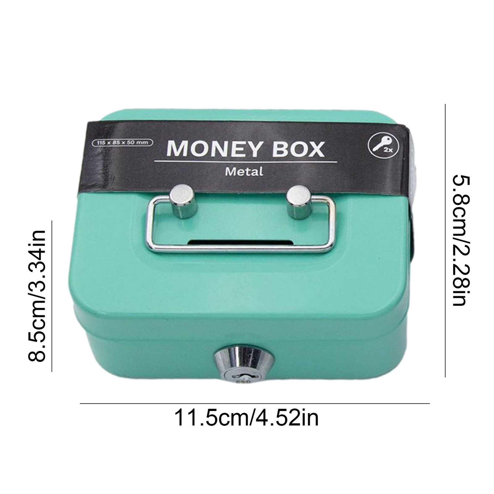 Lockable Cash Box Deposit Slot Petty cash Money Box Safe with 2 keys