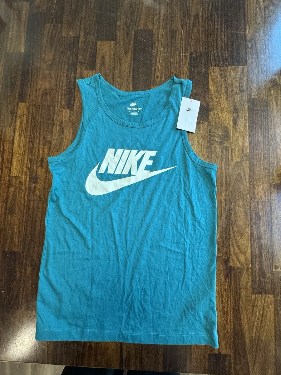Nike Sportswear Icon Futura Mens Small Tank Top AR4991-381 Teal