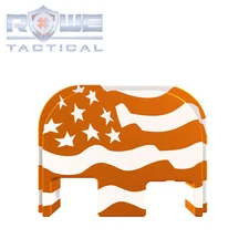 Rowe Tactical Rear Slide Cover Plate for Glock Gen 1-5 - Copper - US Flag Wavy
