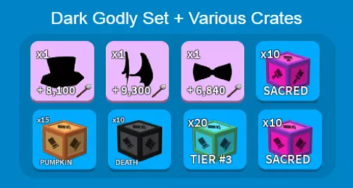 Roblox Treasure Hunt Simulator NEW DARK Godly Pack + Crates *BUY 2, GET 2  FREE*